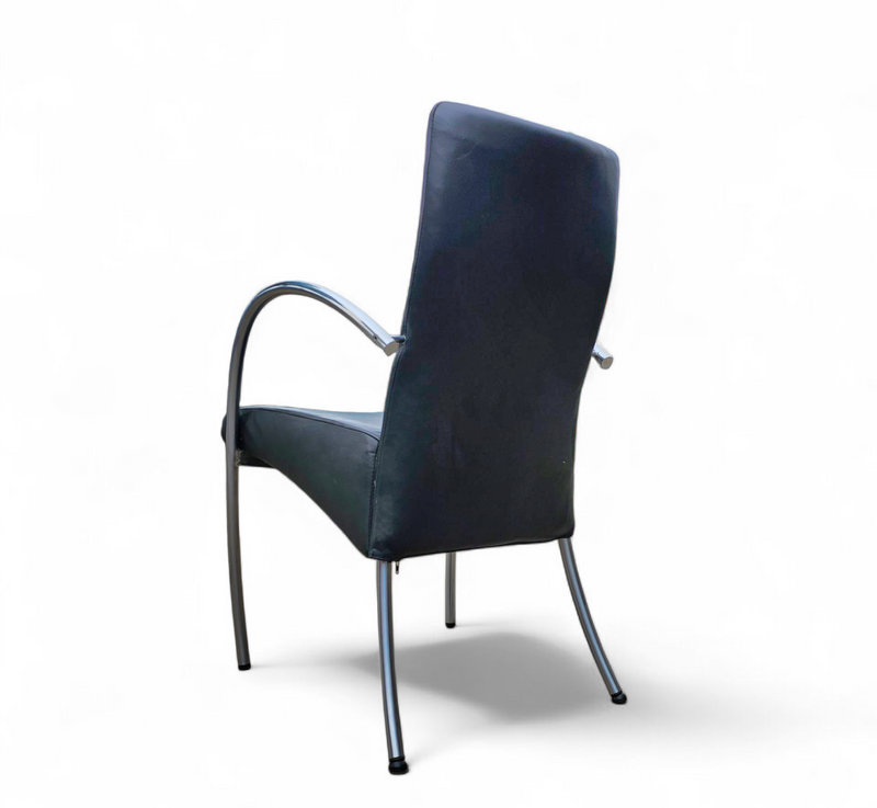 6 x rare leather dining chair by Hennie de Jong / 1990s