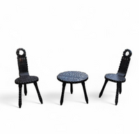 Brutalist chairs / side table / Spain 1970s