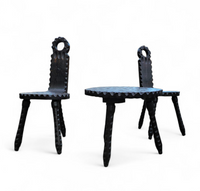 Brutalist chairs / side table / Spain 1970s