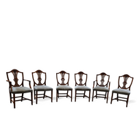 6 x English mahogany Hepplewhite chairs / 1920s