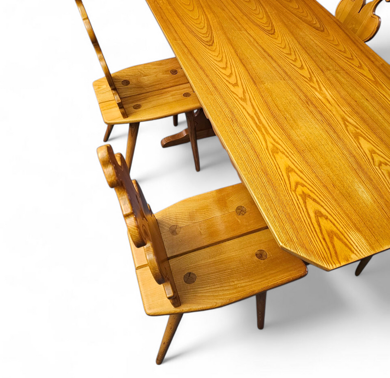 Cepelia Tiroler Chairs / table / set of 5 / Poland 1960s / marked