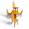 Cepelia Tiroler Chairs / table / set of 5 / Poland 1960s / marked