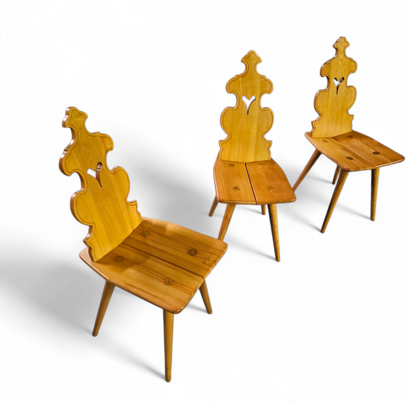 Cepelia Tiroler Chairs / table / set of 5 / Poland 1960s / marked