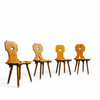 4 x folk / Tyroler / pine wood chairs / 1970