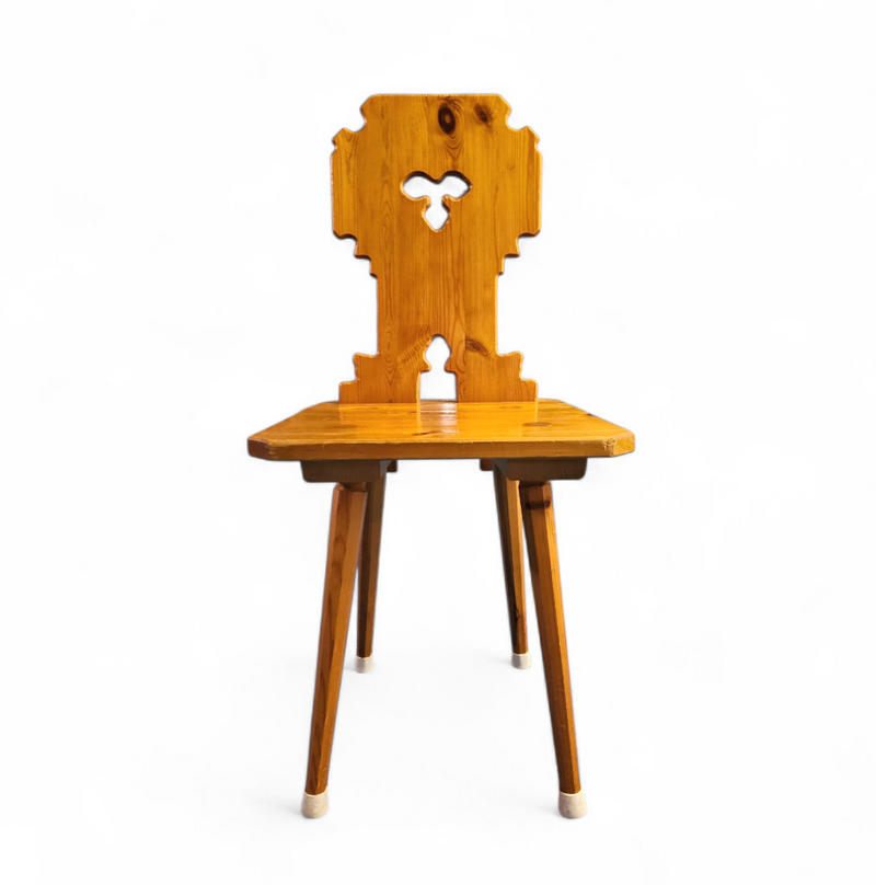 4 x folk / Tyroler / pine wood chairs / 1970