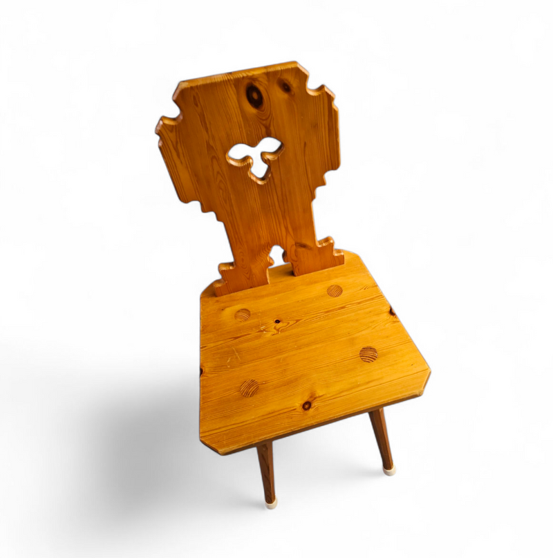 4 x folk / Tyroler / pine wood chairs / 1970
