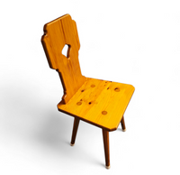 4 x folk / Tyroler / pine wood chairs / 1970