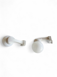 2 x Porcelain Wagenfeld wall lamp nr. 4300 for Lindner / 1950s