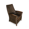 Rattan arm chair 1960S / wooden armrests / leather seat