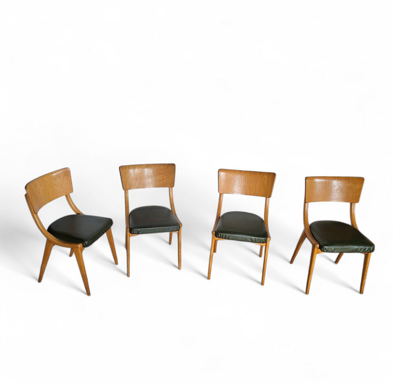 4 x Wooden Dining Benchairs 136 / Chairs by Stol Kamnik / 1960s / Slovenië