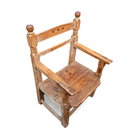 Old Spanish pine wood arm chair