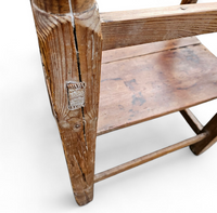 Old Spanish pine wood arm chair
