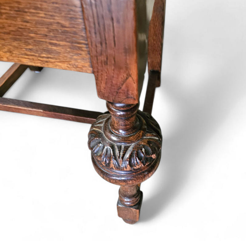 Jacobean / Tudor style / Oak chairs / Green velvet / 1930s