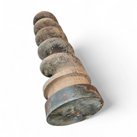 Old industrial wooden screw pump / height 80 cm