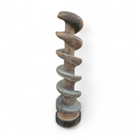 Old industrial wooden screw pump / height 80 cm