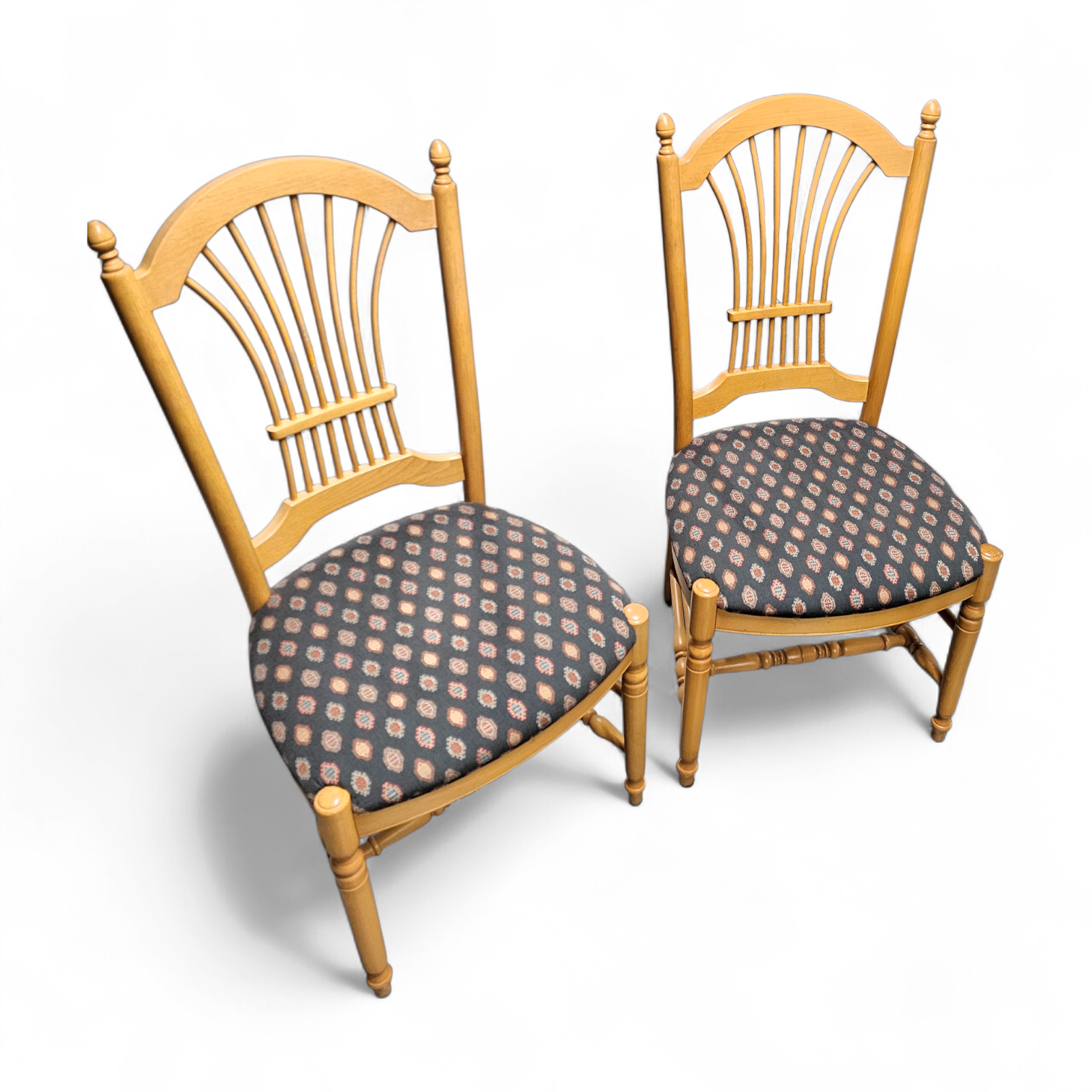 2 x rustic Frence country cottage side / dining chairs