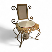 Antique dolls house / dressing / mirror table /
Porcelain jug / plate ( 13 cm ) /
With signs of use