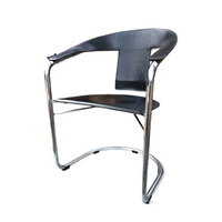 Set Black Saddle Leather Dining Chairs by a. Rizzatto for Lo Studio / Italy 1980