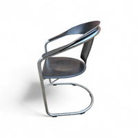 Set Black Saddle Leather Dining Chairs by a. Rizzatto for Lo Studio / Italy 1980