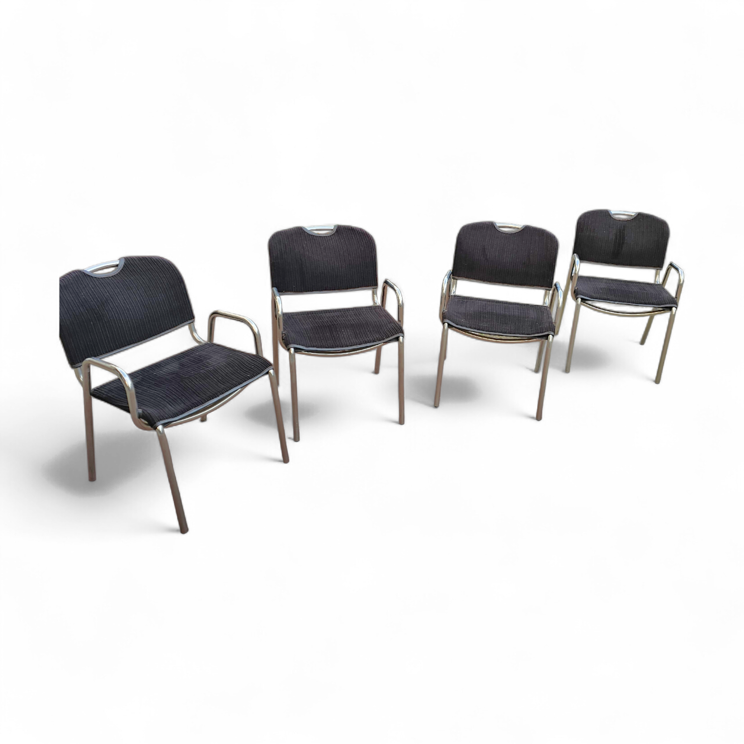 4 x black upholstery Castiglietta dining Chairs by Castiglioni for Zanotta / Italy 1960s