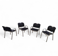 4 x black upholstery Castiglietta dining Chairs by Castiglioni for Zanotta / Italy 1960s