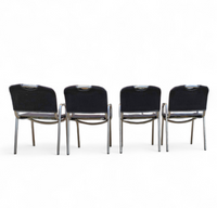4 x black upholstery Castiglietta dining Chairs by Castiglioni for Zanotta / Italy 1960s