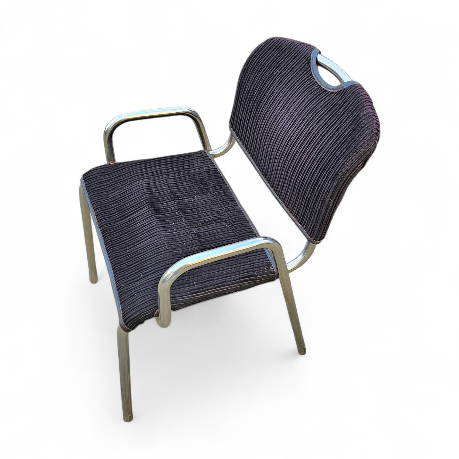 4 x black upholstery Castiglietta dining Chairs by Castiglioni for Zanotta / Italy 1960s