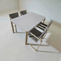 5 x Pierre Mazairac & karel Boonzaaijer /
Manufacturer / Hennie de Jong int /
Materials / grey Fabric / white steel / 1970s