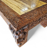 Northern Italian Roman carved styled coffee Table / marble top