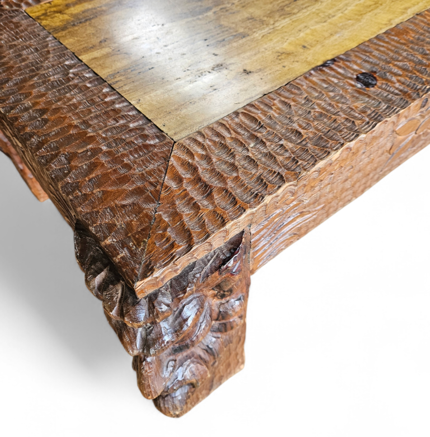 Northern Italian Roman carved styled coffee Table / marble top