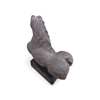 Bronze sculpture / Horse torso on a wooden pedestal /