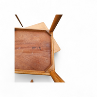 Set of 3 solid oak tables / Nesting Tables / Henry Walter Klein for Bramin / 1970