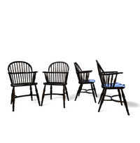 4 x Classic Georgian Bow and Stick Back Windsor Chair / Crinoline stretcher chairs