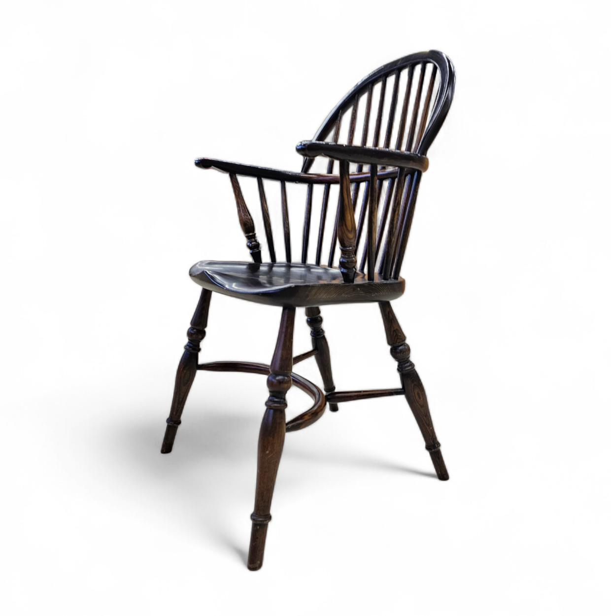 4 x Classic Georgian Bow and Stick Back Windsor Chair / Crinoline stretcher chairs