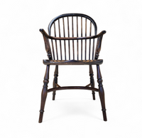 4 x Classic Georgian Bow and Stick Back Windsor Chair / Crinoline stretcher chairs