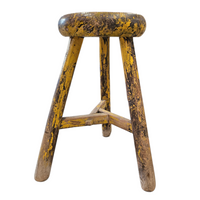 Primitive wooden tripod stool /  height 52 cm