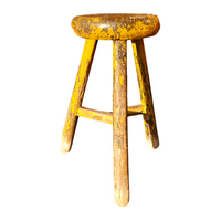 Primitive wooden tripod stool /  height 52 cm