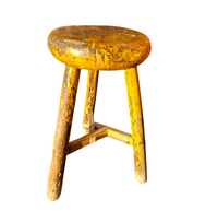 Primitive wooden tripod stool /  height 52 cm