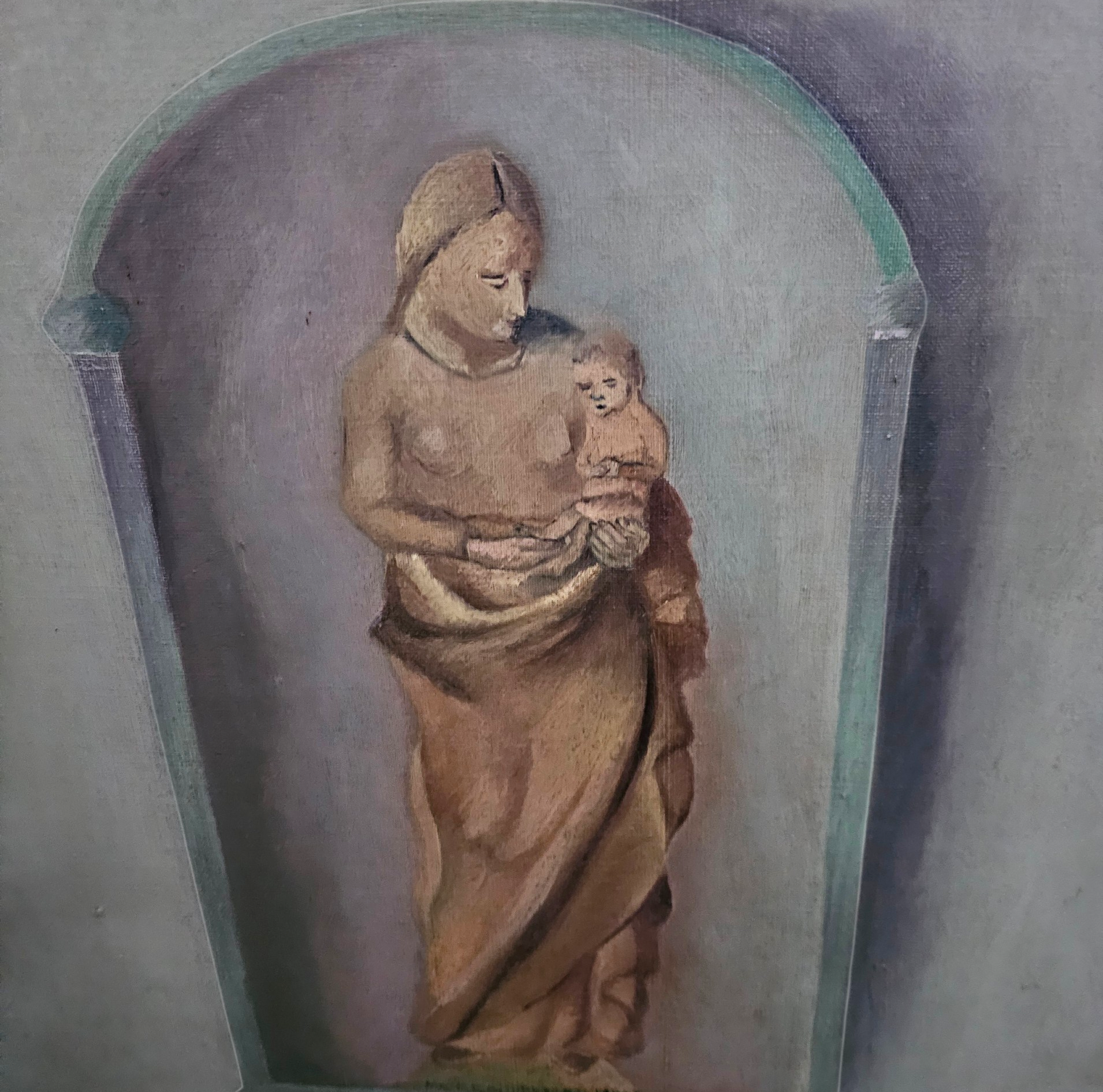 Jolie Laide / oil on canvas still life painting / religious iconography with everyday objects / 1930s / height 155 cm