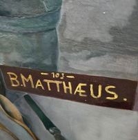 Jolie Laide / oil on canvas still life painting / religious iconography with everyday objects / 1930s / height 155 cm