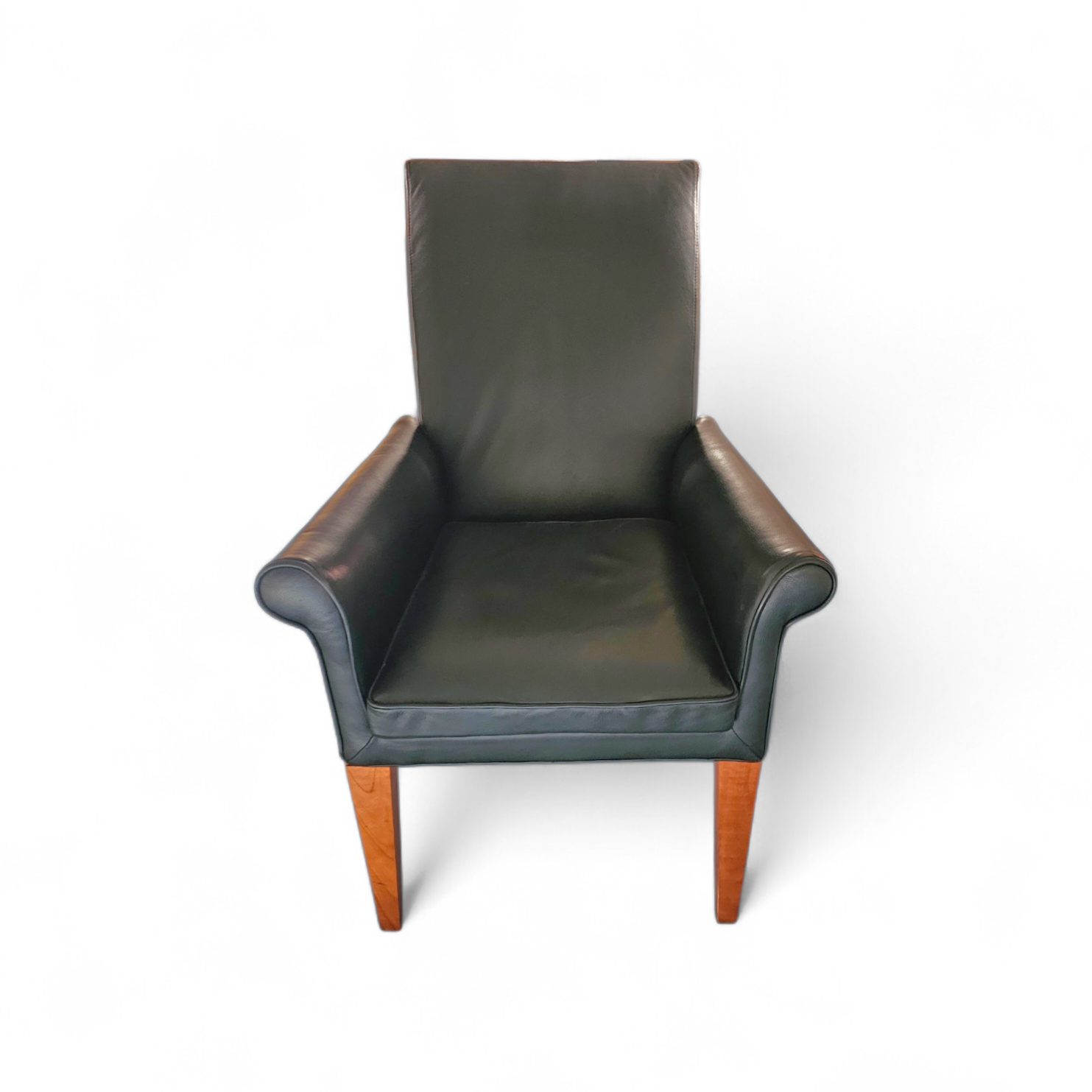 PARAMOUNT CHAIR BY PHILIPPE STARCK / black leather for Driade / 1989