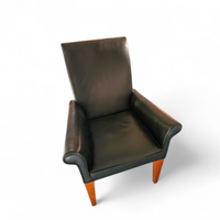PARAMOUNT CHAIR BY PHILIPPE STARCK / black leather for Driade / 1989