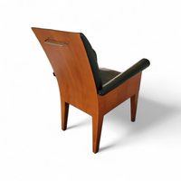 PARAMOUNT CHAIR BY PHILIPPE STARCK / black leather for Driade / 1989