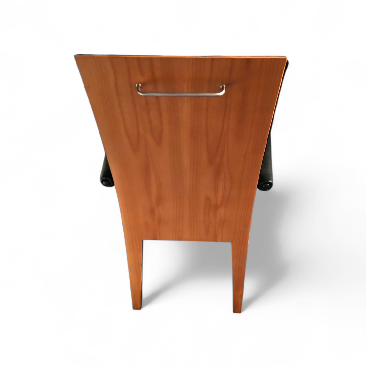 PARAMOUNT CHAIR BY PHILIPPE STARCK / black leather for Driade / 1989