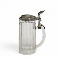 Porcelain glass pewter German lidded beer stein mug