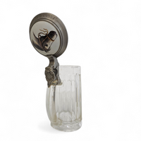 Porcelain glass pewter German lidded beer stein mug