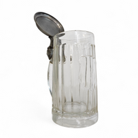 Porcelain glass pewter German lidded beer stein mug