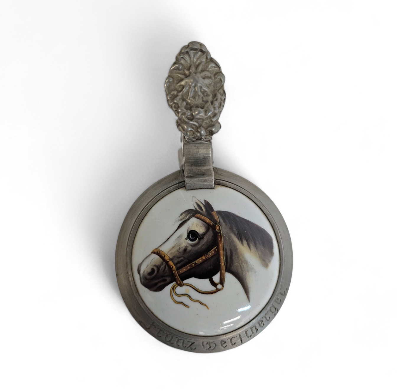 Porcelain glass pewter German lidded beer stein mug