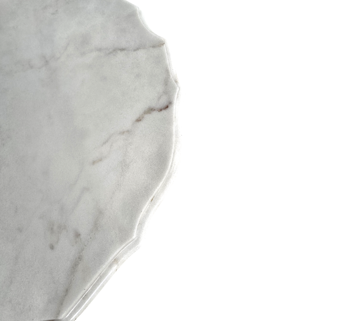 White drapery marble Italy / Neo Classic side / coffee table