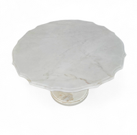 White drapery marble Italy / Neo Classic side / coffee table